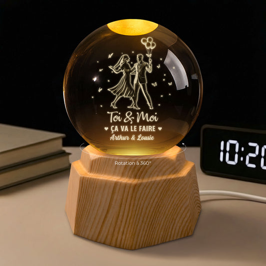 7371LFR1 veilleuse boule de cristal 3d personnalisee couple toi et moi ca va le faire 7371l6vag