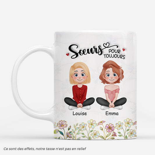 7378MFR1 effet dimpression 3d mug personnalise amies et soeurs soeurs pour toujours 7378m6l5f