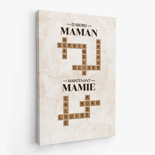 7385CFR2 toile mot croise personnalise dabord maman maintenant mamie 7385c6v5a