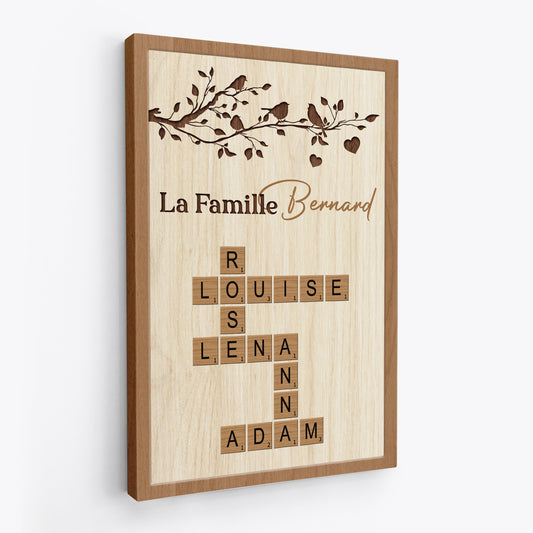 7451CFR2 toile mot croise personnalise scrabble prenoms famille 7451c3pzi