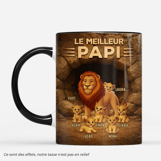7480MFR1 effet dimpression 3d mug personnalise meilleur papa papi lion du monde 7480m6vmb