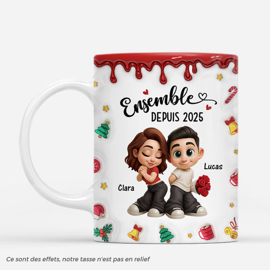 7511MFR1 effet dimpression 3d mug de noel personnalise couple toujours ensemble 7511mkl5g
