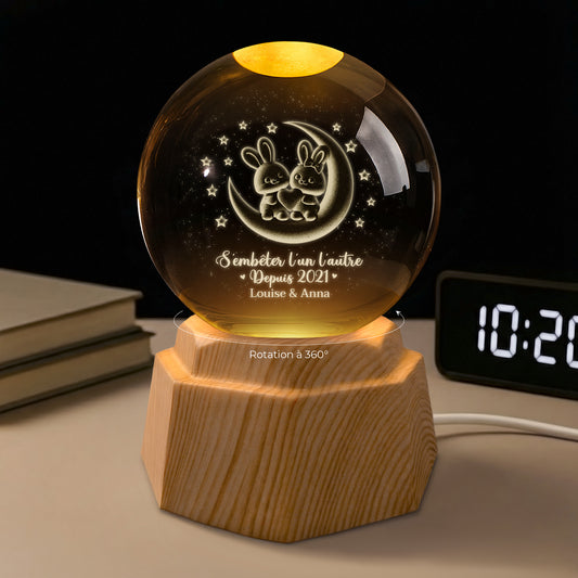 7517LFR2 veilleuse boule de cristal 3d personnalisee couple je taime jusqua la lune 7517l8vcg