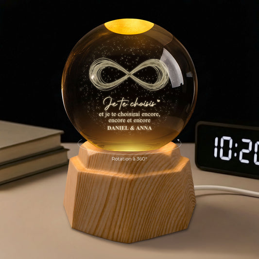 7557LFR1 veilleuse boule de cristal 3d personnalisee couple taimer dans tous les univers 7557l6vag
