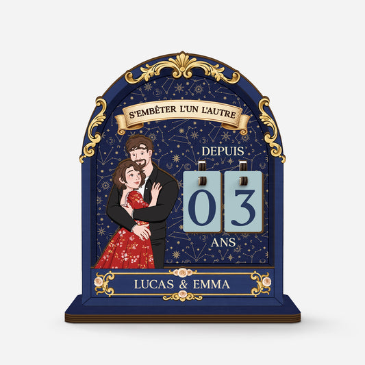 7585QFR1 plaque compteur en bois personnalise pour couple sembeter lun lautre depuis 7585q3vzg_2