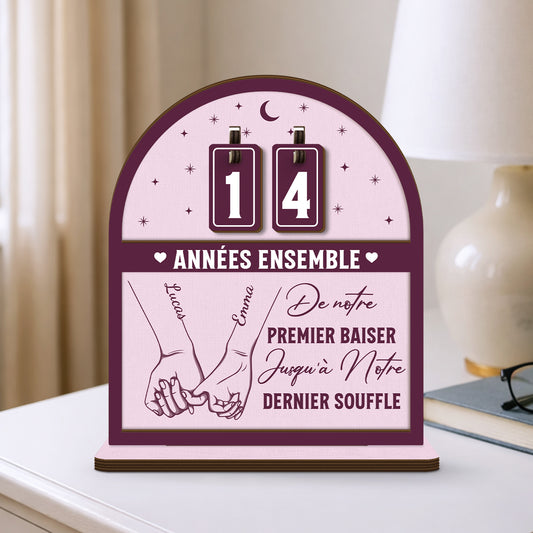 7587QFR2 compteur de jours couple personnalise de notre premier baiser 7587qtvwg