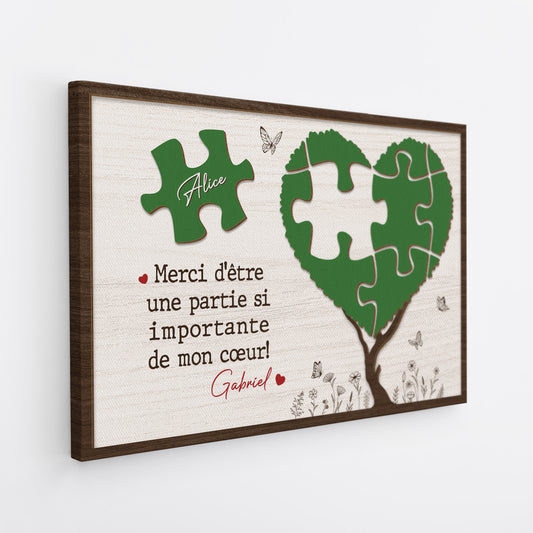 7607CFR2 toile personnalisee couple une partie importante de mon coeur 7607csv5g