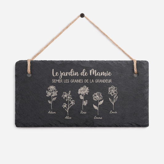 7641AFR1 le jardin de mamie maman plaque ardoise personnalisable 7641aetqca