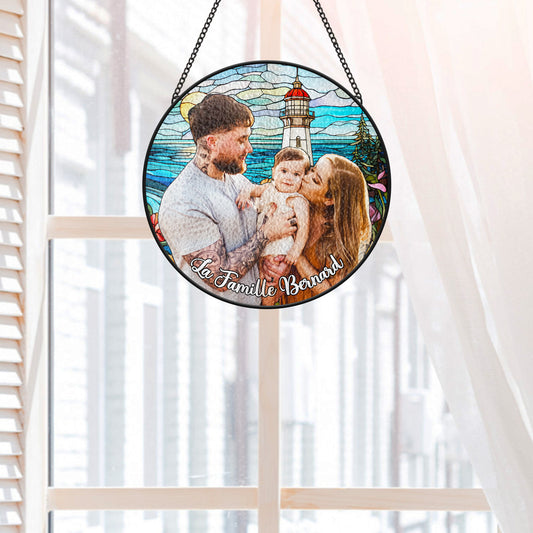 7666UFR2 attrape soleil personnalise en verre avec photo la famille de maman 7666u3laa