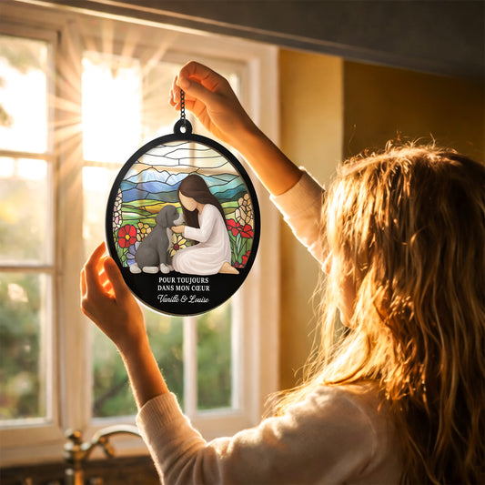 7667UFR2 attrape soleil personnalise en acrylique commemoratif pour chien si amour avait suffi 7667ucpnc