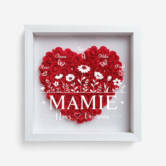 7688OFR1 boite fleurs personnalisee pour dire on taime mamie maman 7688otptg