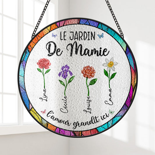 7692UFR1 attrape soleil personnalise en verre le jardin de mamie maman 7692ucq5a