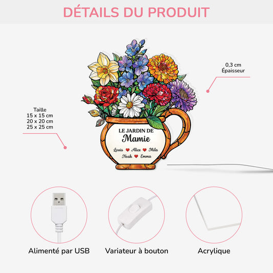 7743LFR3 lightbox personnalisable fleurs de mamie maman 7743l8lza