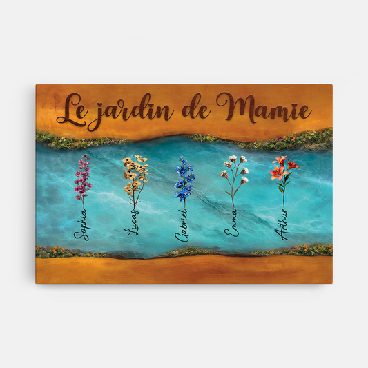 7749CFR1 effet dimpression 3d toile personnalisee mamie maman le jardin de mamie 7749c3hma