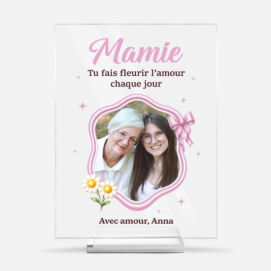7786RFR1 plaque en acrylique personnalisee photo avec support amour de maman mamie 7786r8pta