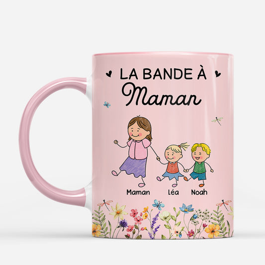 7810MFR1 mug personnalise la bande a maman papa avec fleur 7810m3paa