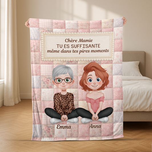 7815BFR effet dimpression 3d plaid personnalisable texte pour mamie maman tu es suffisante 7815bcfc5
