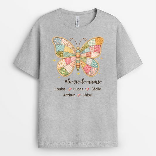 7842AFR2 t shirt personnalise maman mamie la vie damour 7842a6fna
