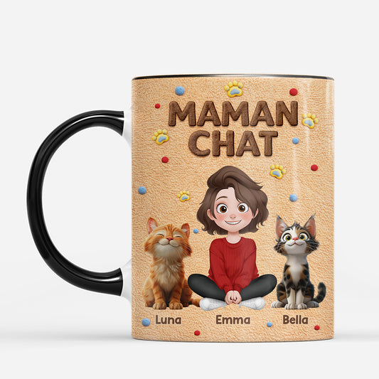 7878MFR2 effet dimpression 3d mug personnalise chat maman chat avec patte 7878mtpzd