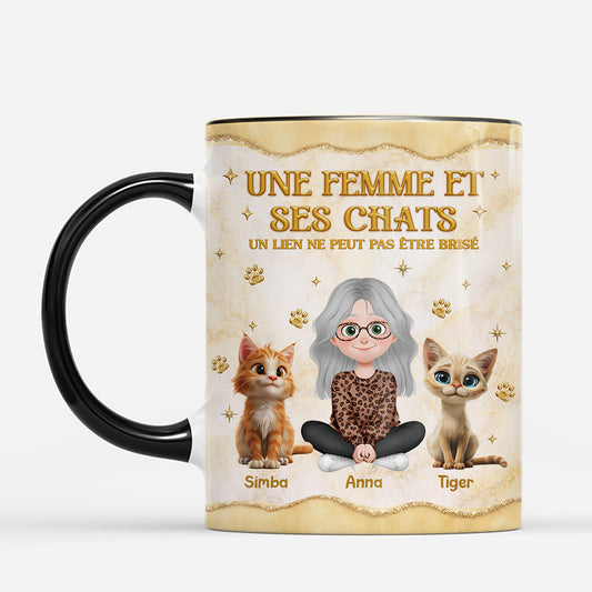 7879MFR2 effet dimpression 3d mug personnalise chat femme avec son joli chat 7879mcpzd