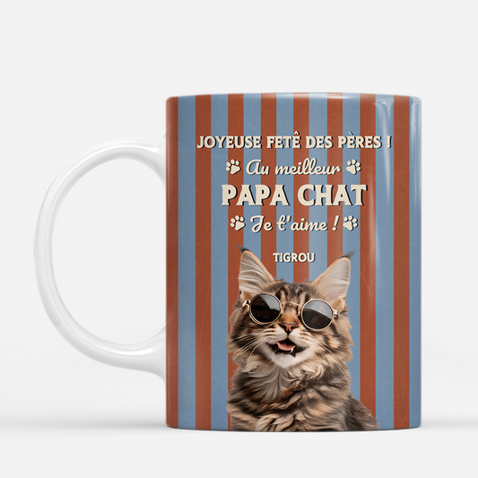 7882MFR1 mug personnalise chat photo fete des papa chat 7882m