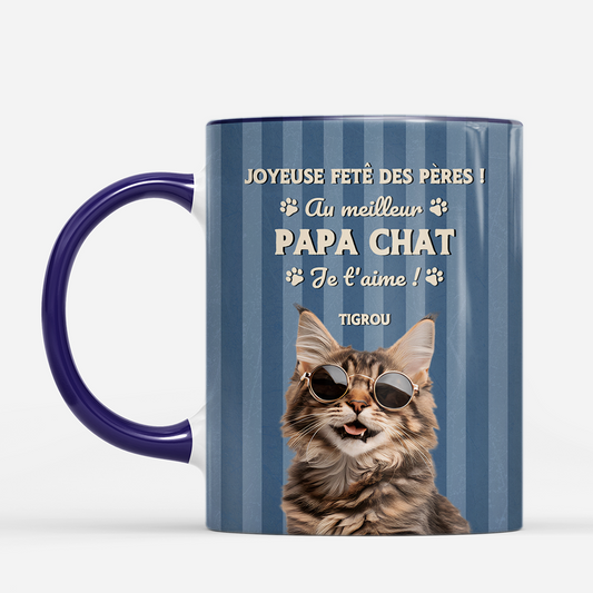 7882MFR2 mug personnalise chat photo fete des papa chat 7882m