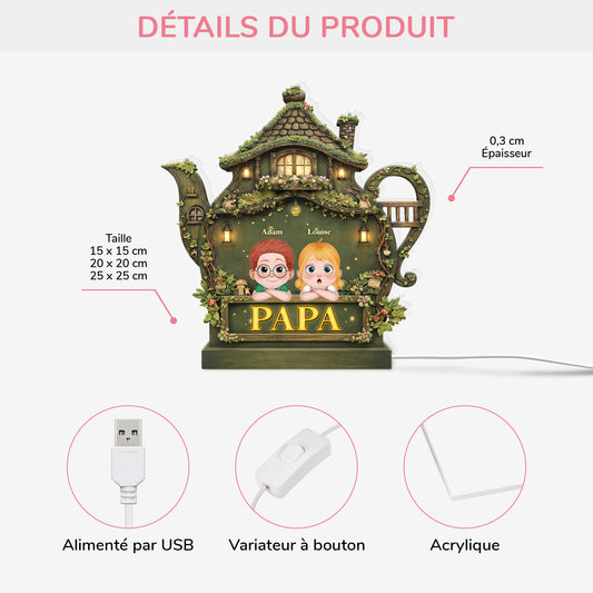 7898LFR2 lightbox personnalisable avec theiere cadeau maman et papa 7898ltpna