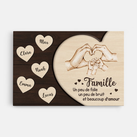 7921CFR1 effet dimpression 3d toile personnalisee famille amour de maman papa 7921cslmi