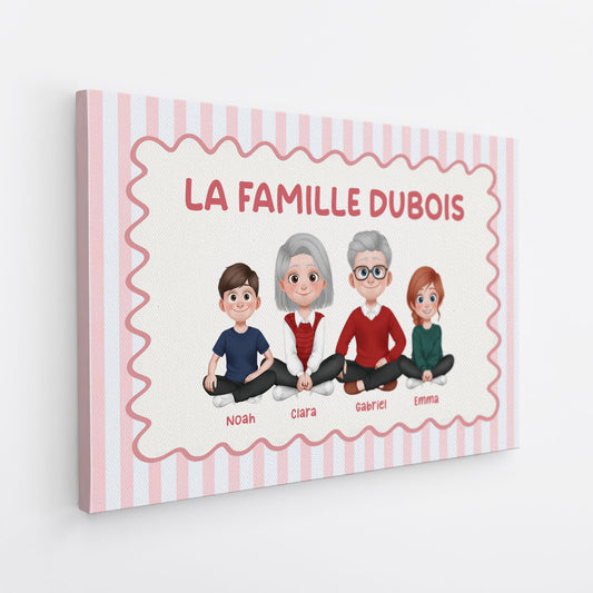 7945CFR1 toile personnalisee famille animaux notre famille avec chat et chien 7945c3vmf_3