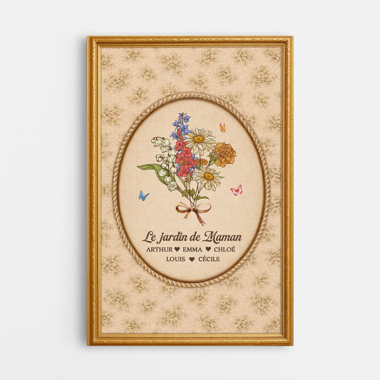 7951CFR1 effet dimpression 3d toile personnalisee mamie maman le jardin de maman vintage 7951ccpca