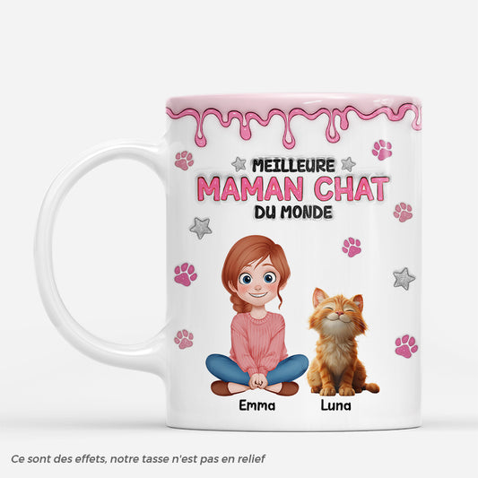 7966MFR1 effet dimpression 3d meilleure maman chat mug personnalise chat dessin 7966m8qzd