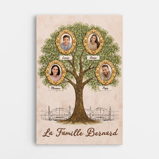 8009CFR1 toile personnalisee famille avec photo notre arbre damour 8009c6fwi
