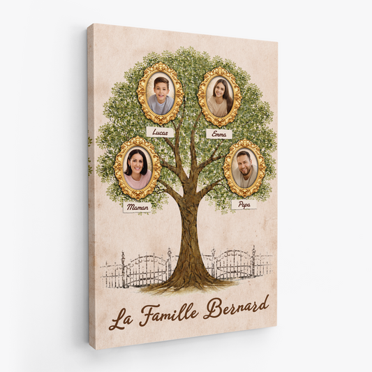 8009CFR2 toile personnalisee famille avec photo notre arbre damour 8009c6fwi