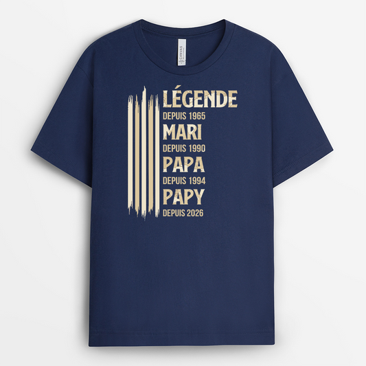 8022AFR2 t shirt personnalise papa papy etre legende papa papy 8022a8phb