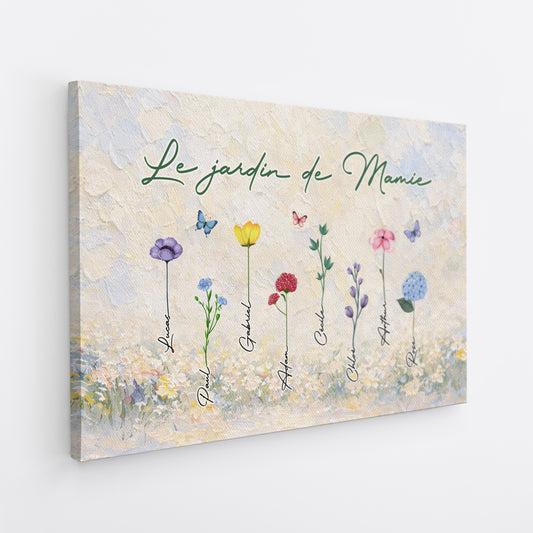 8042CFR2 le jardin de mamie style pastel a lhuile toile personnalisee mamie maman 8042ctqta