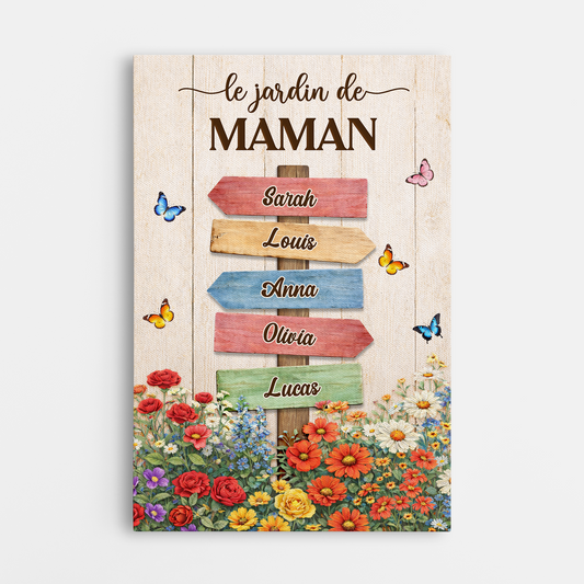 8043CFR1 toile personnalisee mamie maman dans le jardin de mamie 8043ctfwa
