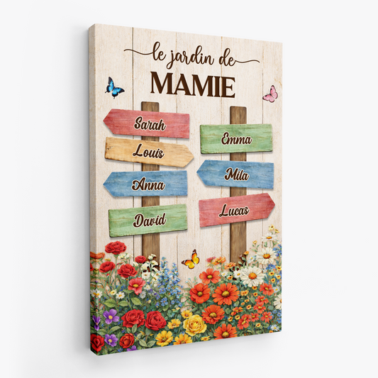 8043CFR2 toile personnalisee mamie maman dans le jardin de mamie 8043ctfwa