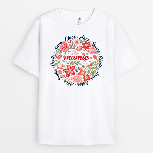 8047AFR1 effet dimpression 3d t shirt personnalise mamie maman le jardin de mamie 8047asyha