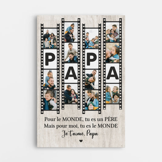 8067CFR1 toile avec photo personnalisee maman papa est le monde 8067c3vab_2