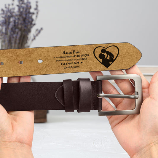 8078JFR2 ceinture cuir personnalisee papa toujours ta petite fille 8078jsqmb