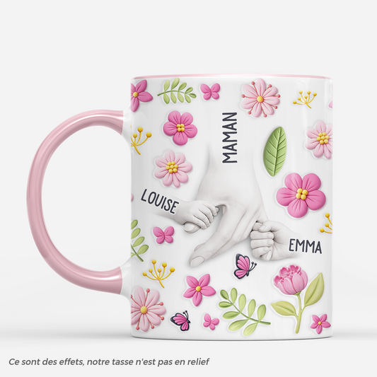 8095MFR1 effet dimpression 3d tasse personnalisee maman mamie_ fleur enfant pour maman 8095m3faa