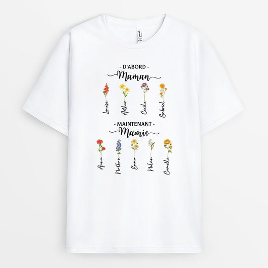 8192AFR1 tee shirt personnalisable dabord maman ensuite mamie avec jardin de fleur 8192a8v5a_1