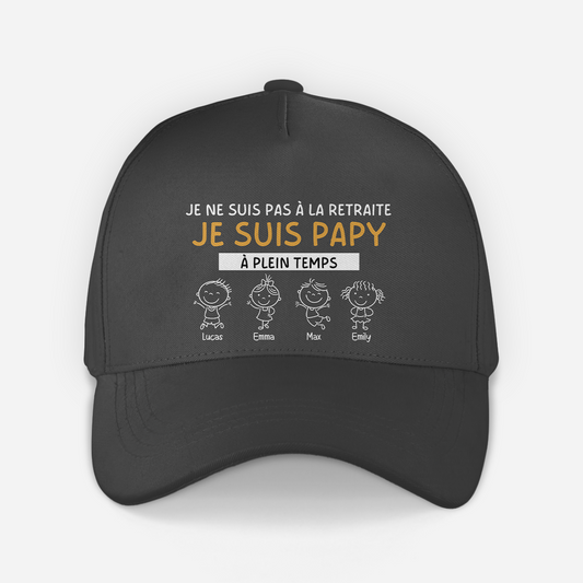 8235JFR1 casquettes a personnaliser_ mamie papy je ne suis pas retraite 8235jtkhb