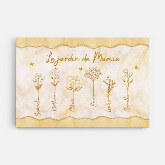 8319CFR1 effet dimpression 3d toile personnalisee mamie maman dessin le jardin de mamie 8319ccyaa