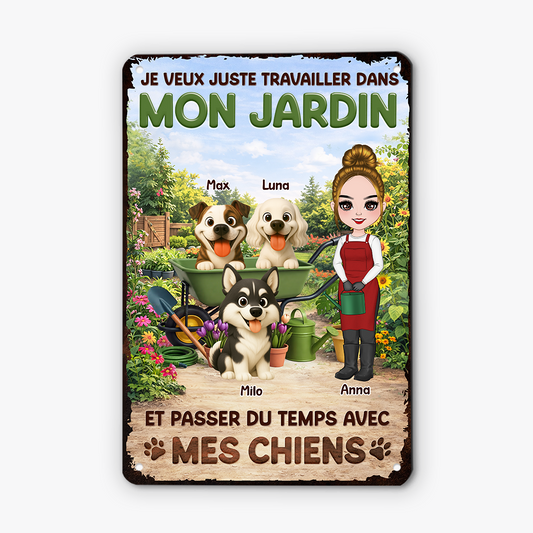 8343EFR1 plaque metallique personnalisable_ pour jardin passer du temps avec chien 8343eskzc