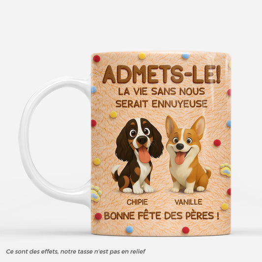 8349MFR1 effet dimpression 3d la vie avec des chiens mug chien personnalise 8349mcqnc
