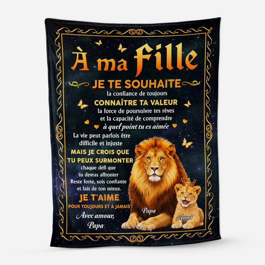 8397BFR1 plaid personnalisable enfant je taime ma fille mon fils 8397b8fwk