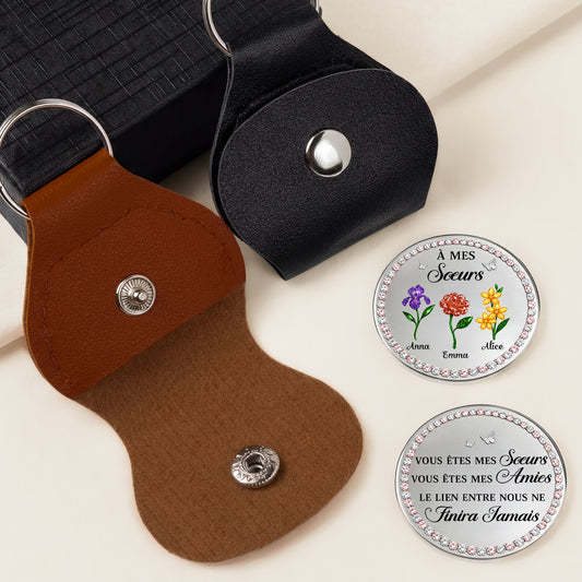 8495AFR2 calin de poche personnalise fleur tu es ma soeur et mon amie 8495aj