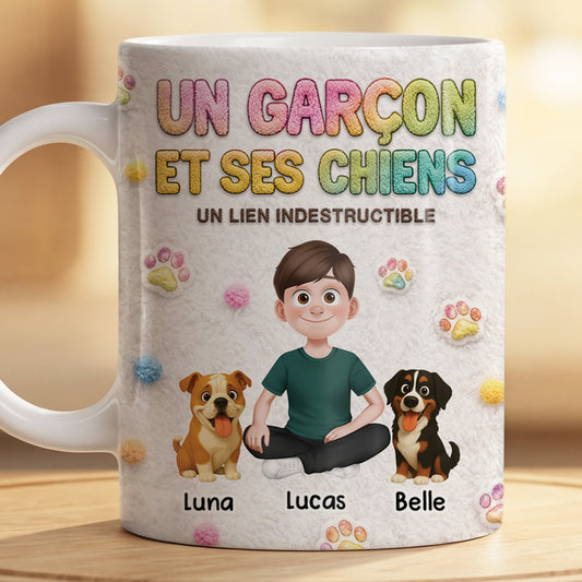 8532MFR2 effet dimpression 3d mug personnalise dessin une fille et son chien 8532mtptc
