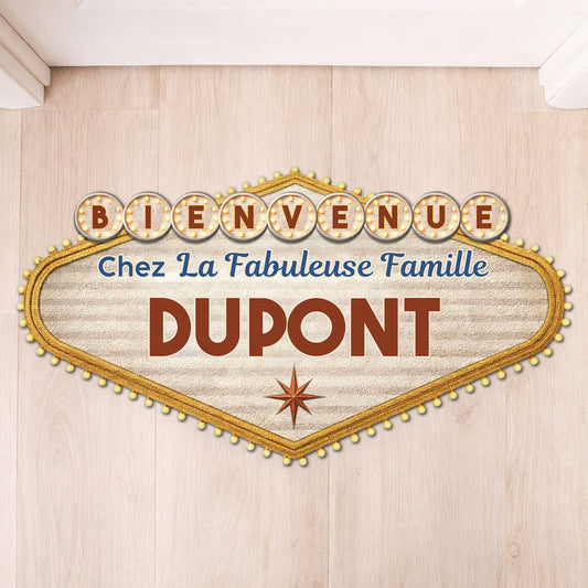 8594AFR1 effet dimpression 3d paillasson personnalise famille a forme originale bienvenue chez la fabuleuse famille 8594adchri